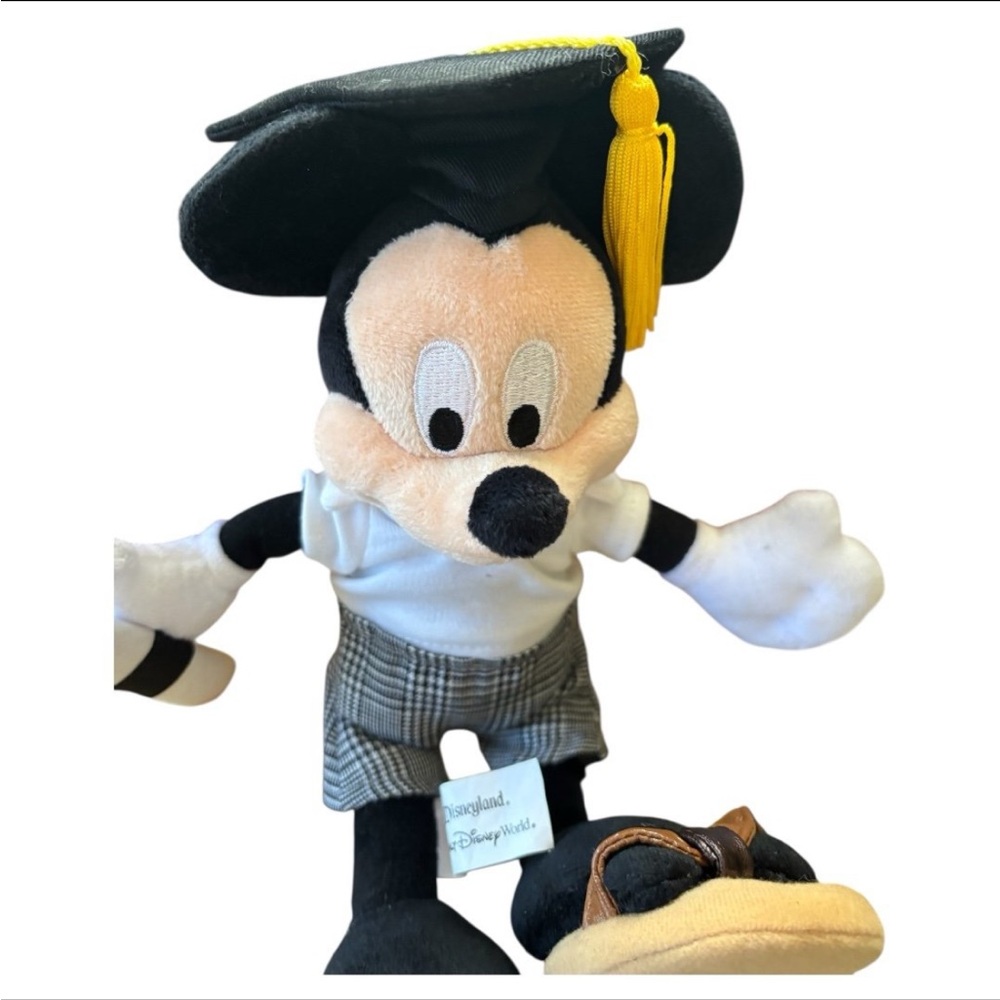 Disney Mickey Mouse Graduation Plush - Black and Cream